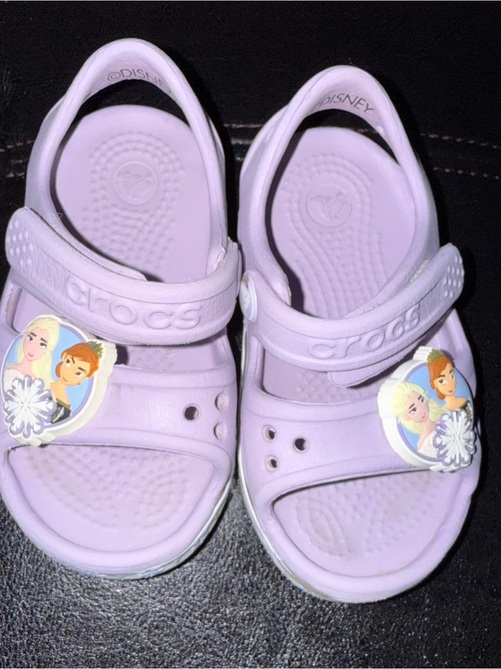 CROCS Kids Lavender Disney Frozen 2 Sandals Clogs with Patterned Midsole